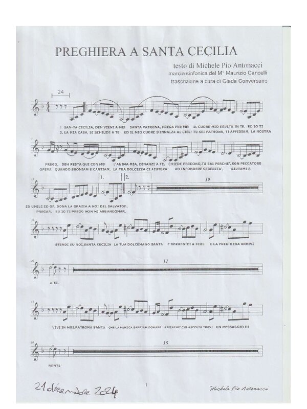 PREGHIERA A SANTA CECILIA_partitura