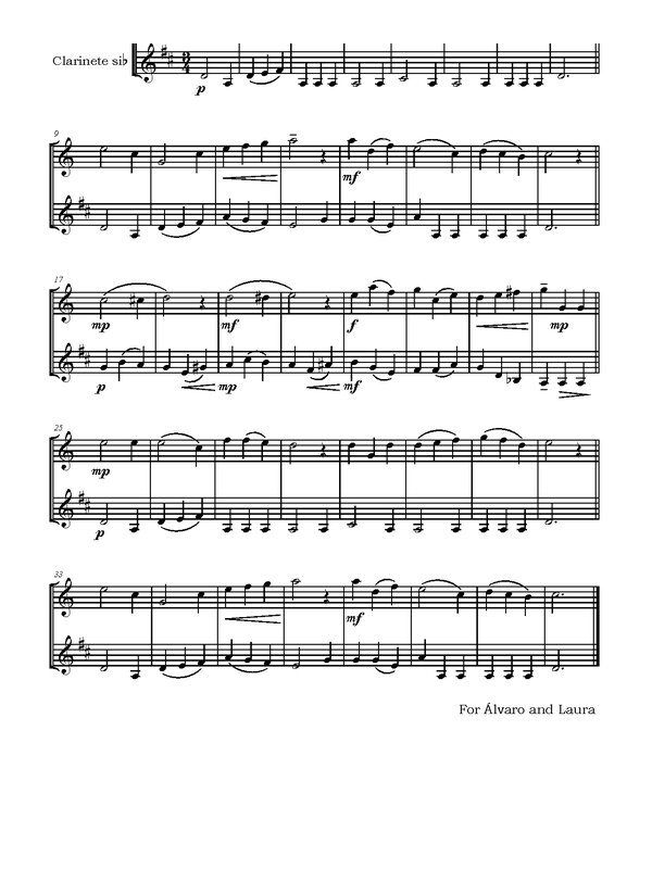 Danza cortesana para oboe y clarinete