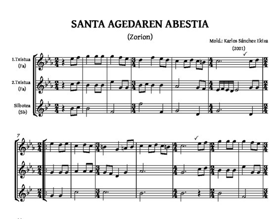 Santa Agedaren abestia