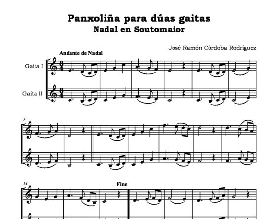 Panxoliña para dúas gaitas
