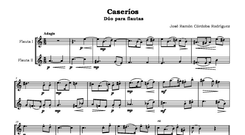 Caseríos. Dúo para flautas.