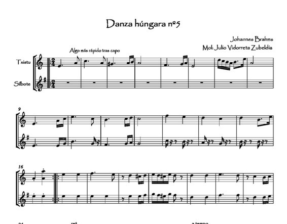 Danza húngara nº5 Brahms